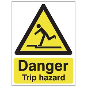 150x125mm Danger Trip Hazard - Self Adhesive